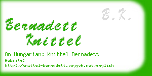 bernadett knittel business card
